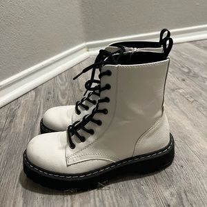 White combat boots